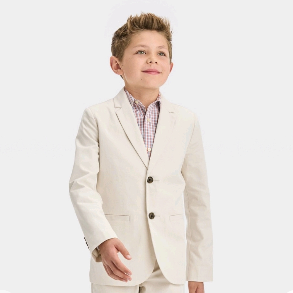Boys Blazer - Cat & Jack Light Beige 10 Husky